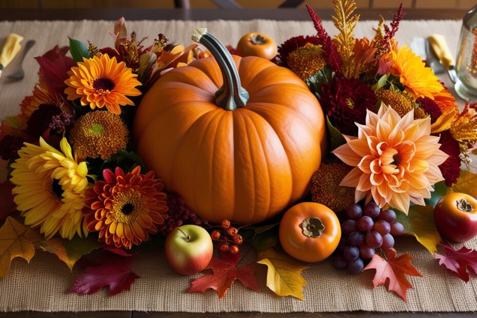 fall themed table decoration