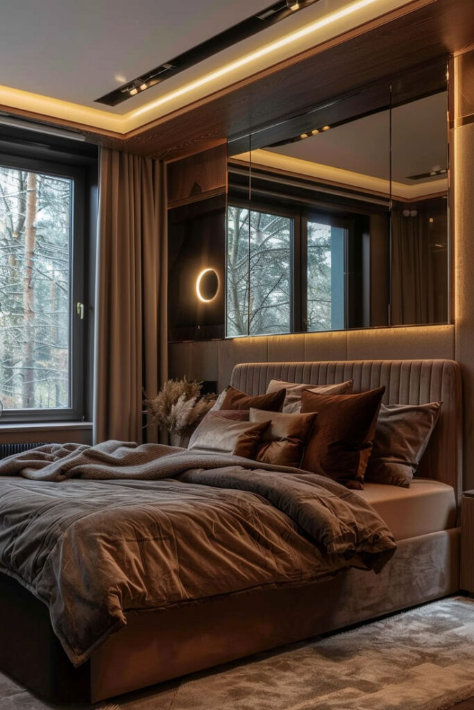 Modern Bedroom with a mirror gallery