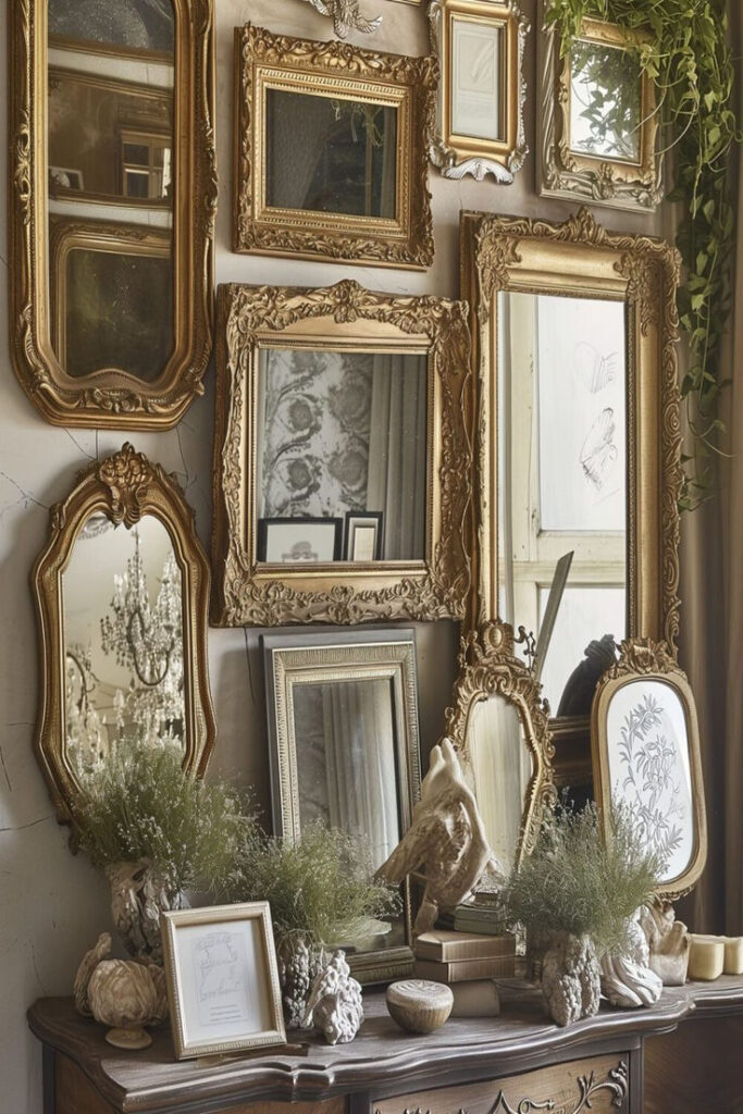 Antique Mirror Gallery Wall