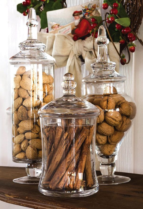 Apothecary Jars filled with herbs