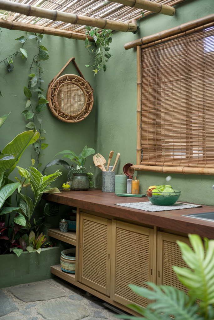 Bamboo Accents used in the jungle oasis kitchen