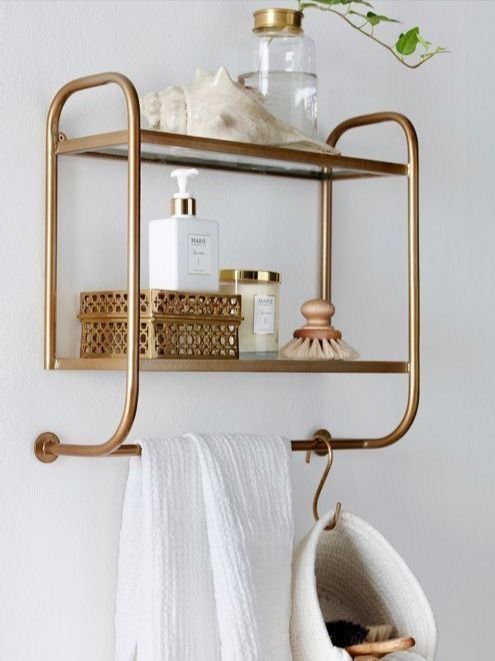 Gold Bathroom Rack