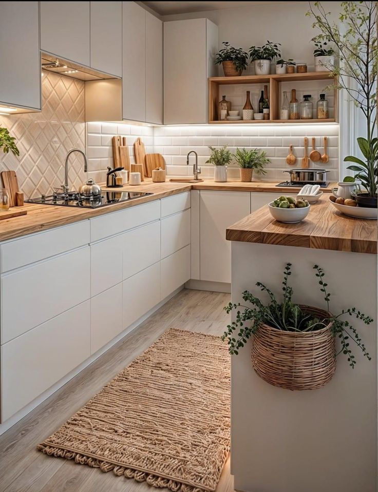 Kitchen with Natural Fiber Flooring