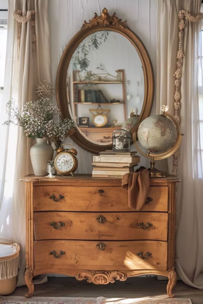 Vintage Mirror and Drawer 