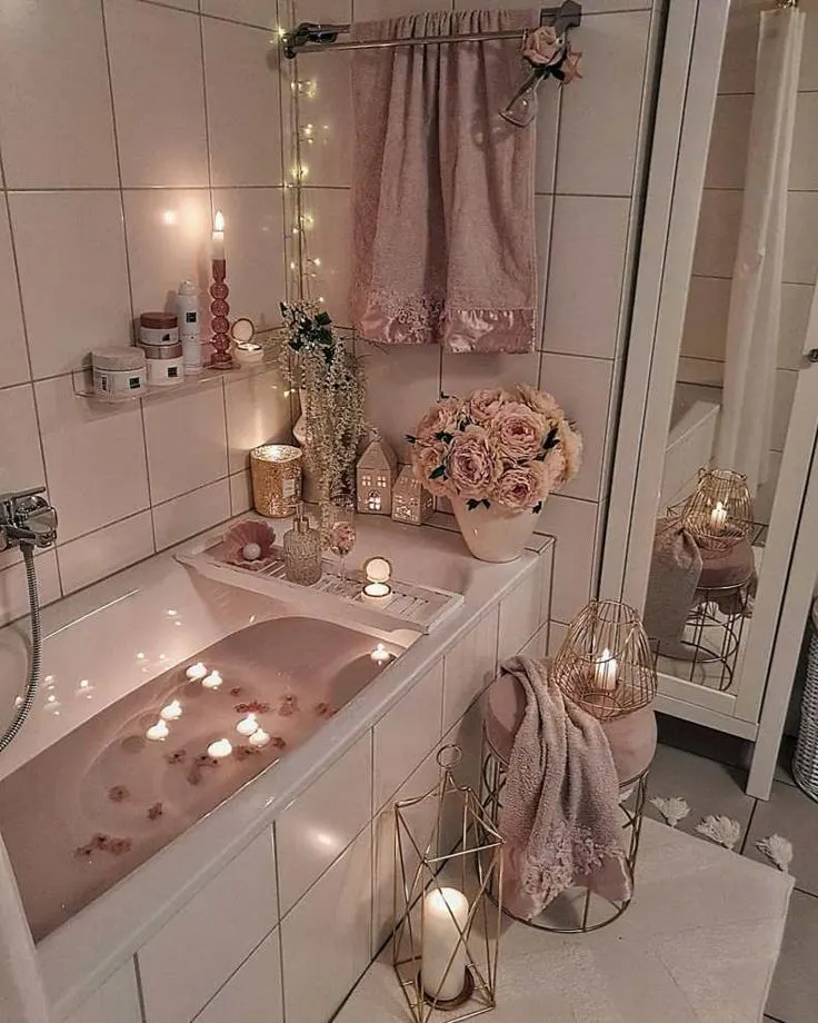 Bathroom Decorated for Valentine's Day