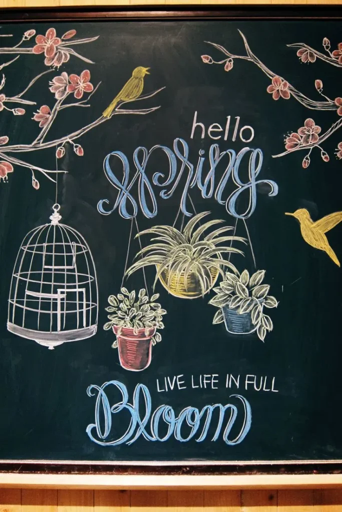 Spring Chalkboard Art