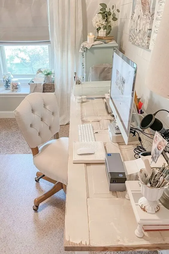 Repurpose Door As a Desk in Home Office