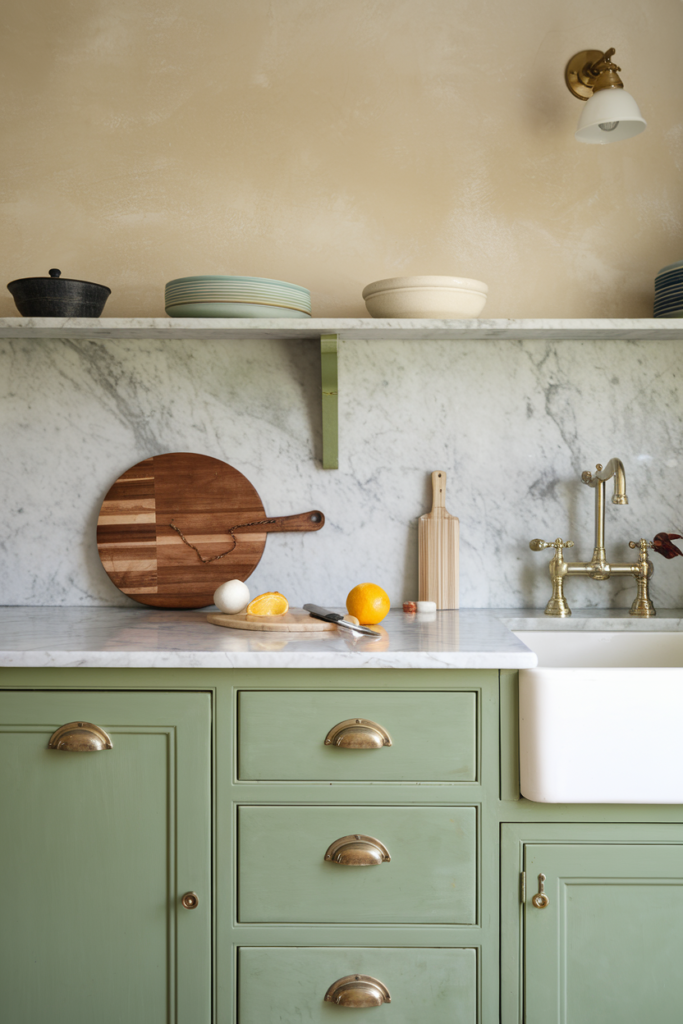 Dill Green Kitchen Cabinet