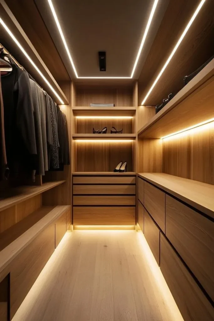 LED Strips installed in the closet