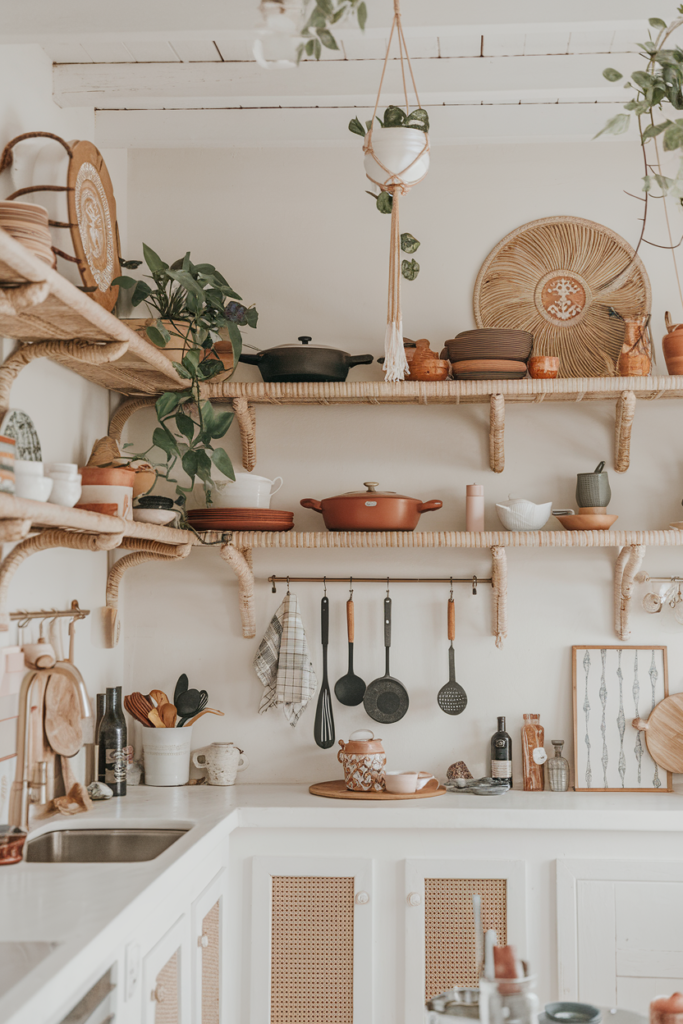 Open Shelving Kitchen decorated and designed with natural elements.