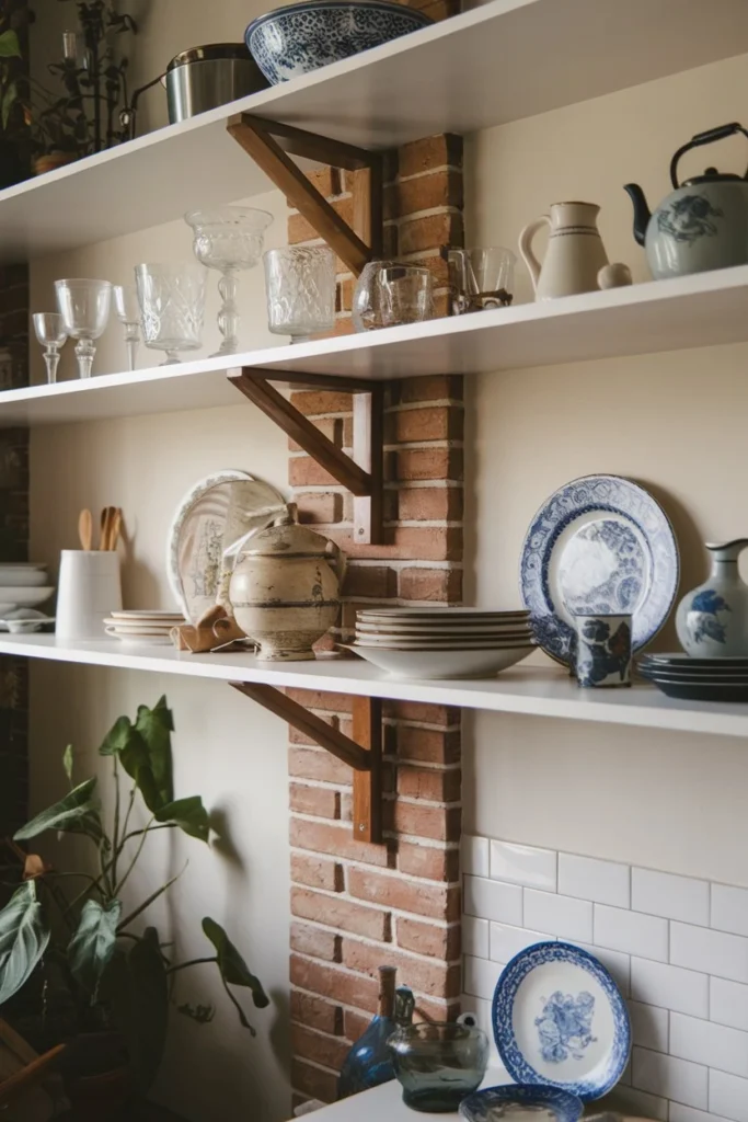 Vintage Plates & Finds in Shelves