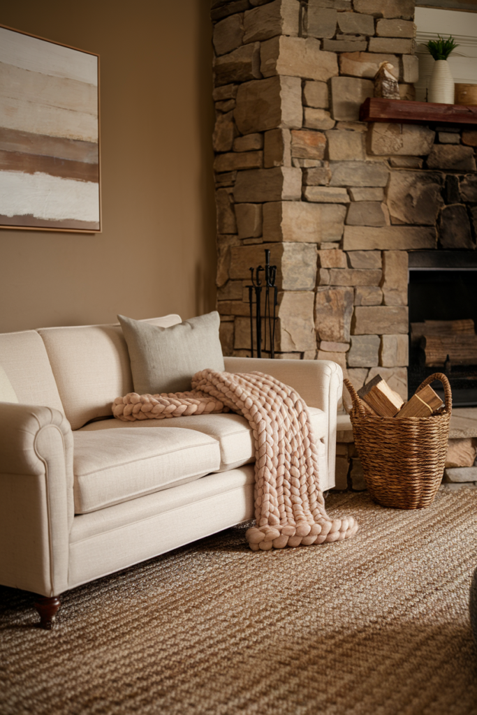 Warm Neutral Tone Living Room