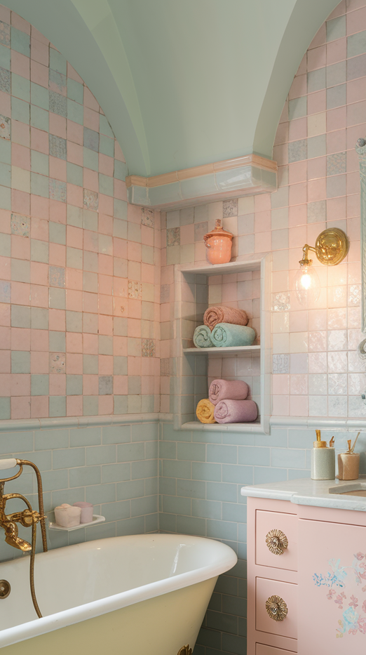 Pastel Color Bathroom Linen