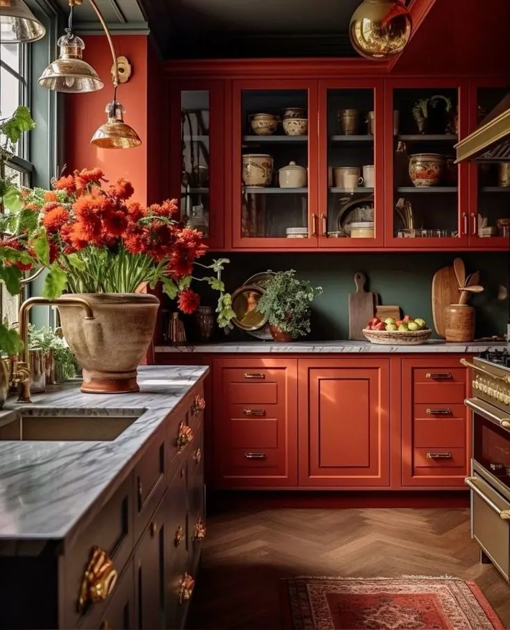 Burnt Orange Kitchen Pantry 