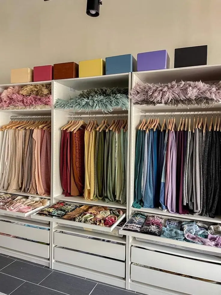 Color coordinated closet