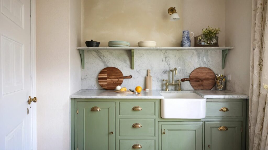 Dill Green Kitchen Cabinet