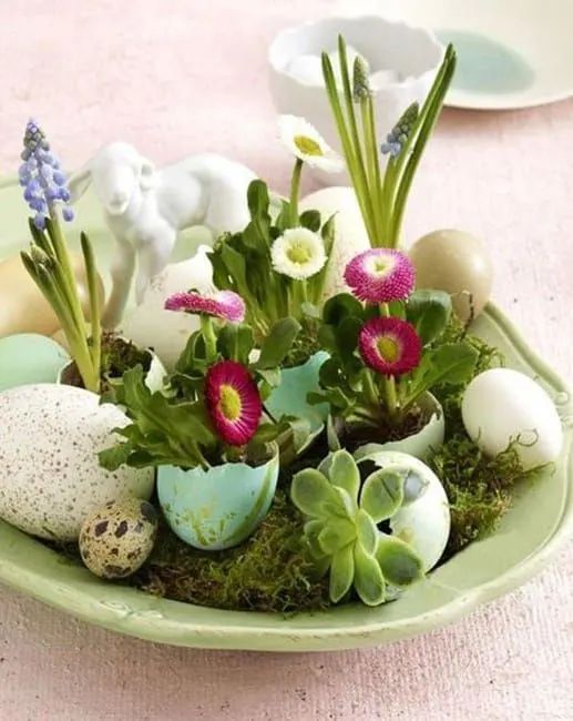 Easter Eggshell Planters