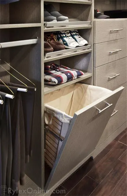 In built Laundry Basket installed in the closet