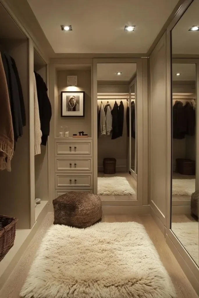 Walk-in Closet With Mirror Multiplication Effect