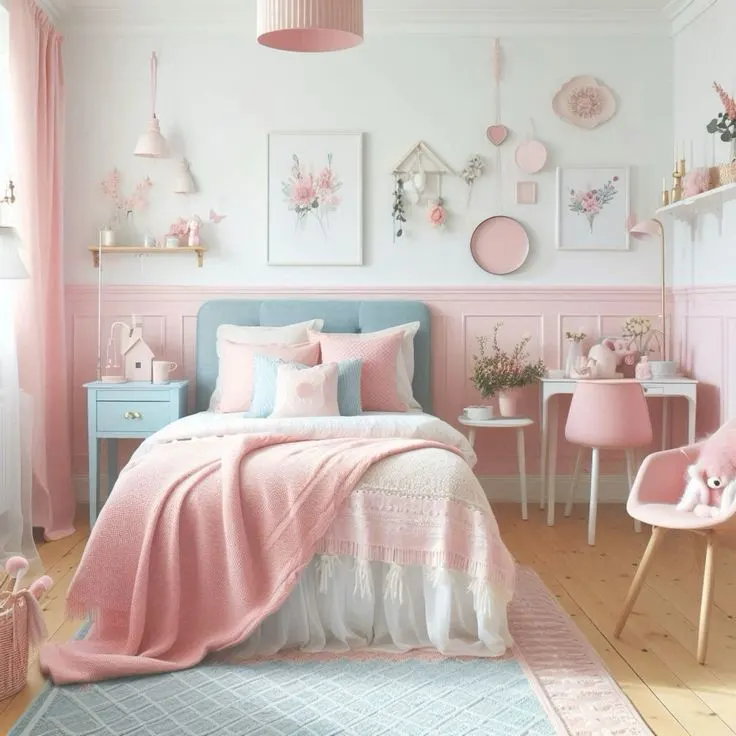 Pastel Rug in a Bedroom 