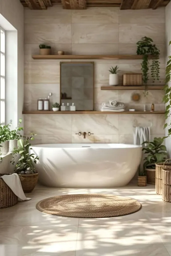 Bathroom Decorated with plants