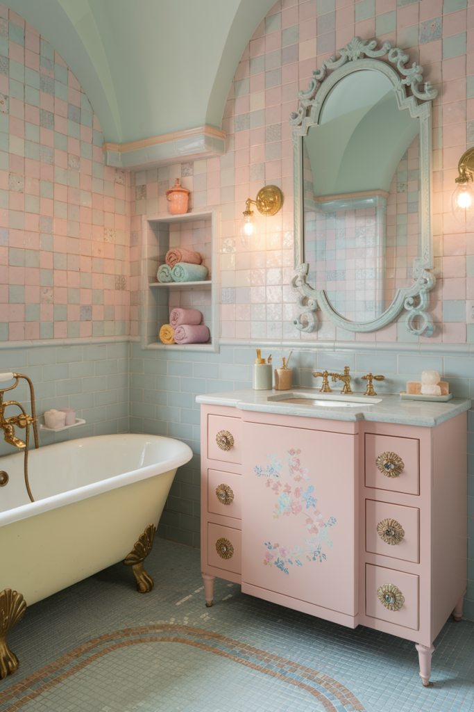 Soft Pastel Color Bathroom