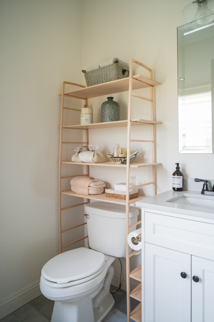 Vertical Storage above the toilet