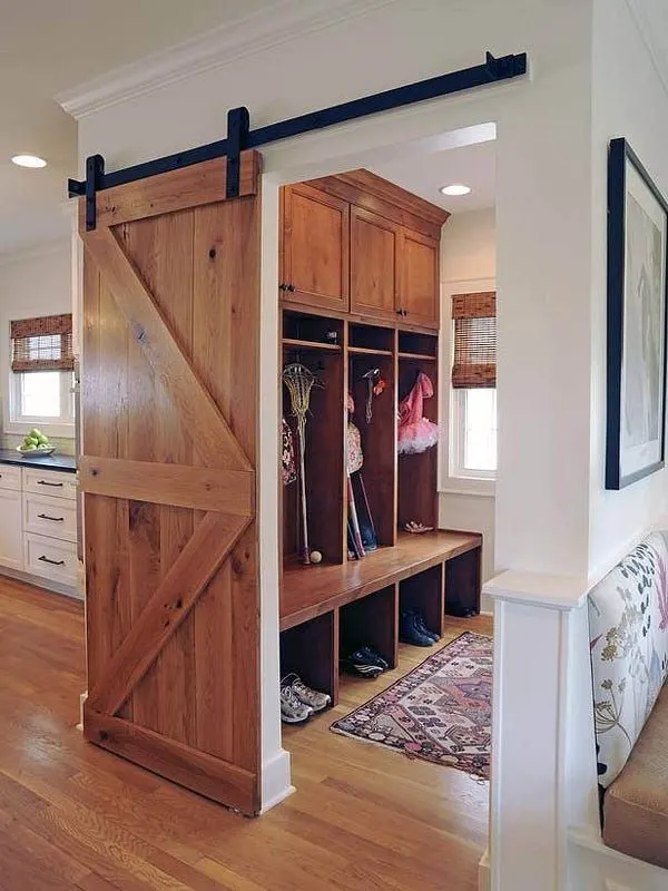 Sliding Barn Door for the Mudroom