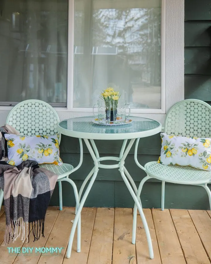 Pastel Color Bistro Set in the Porch