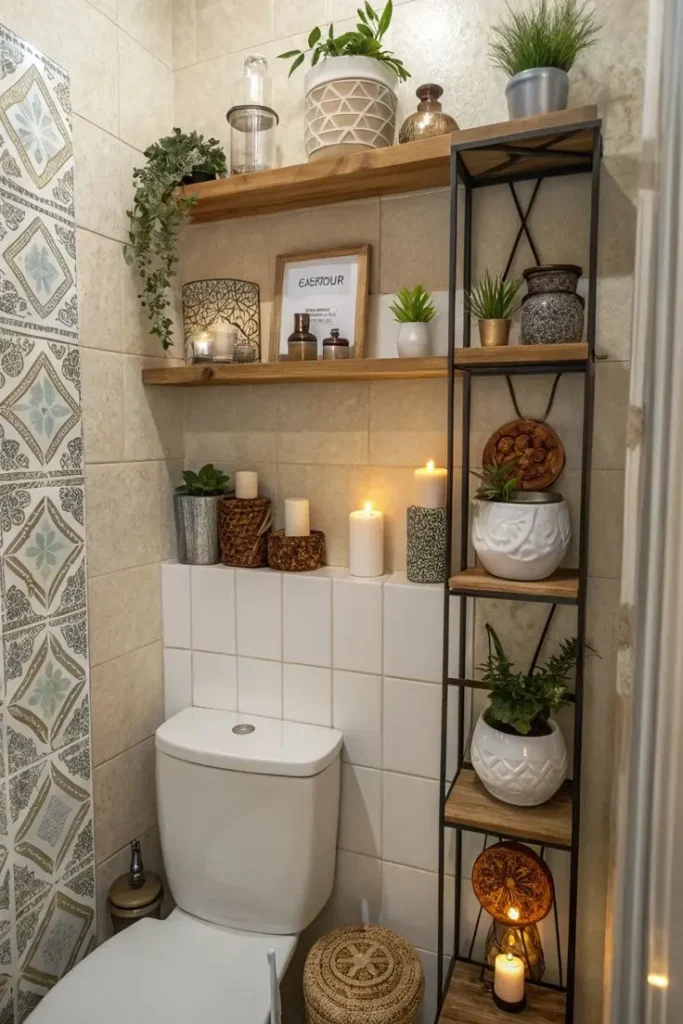 Candle and Diffuser Shelf Above the Toilet