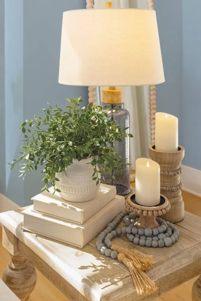 Candle holders as end table decoration