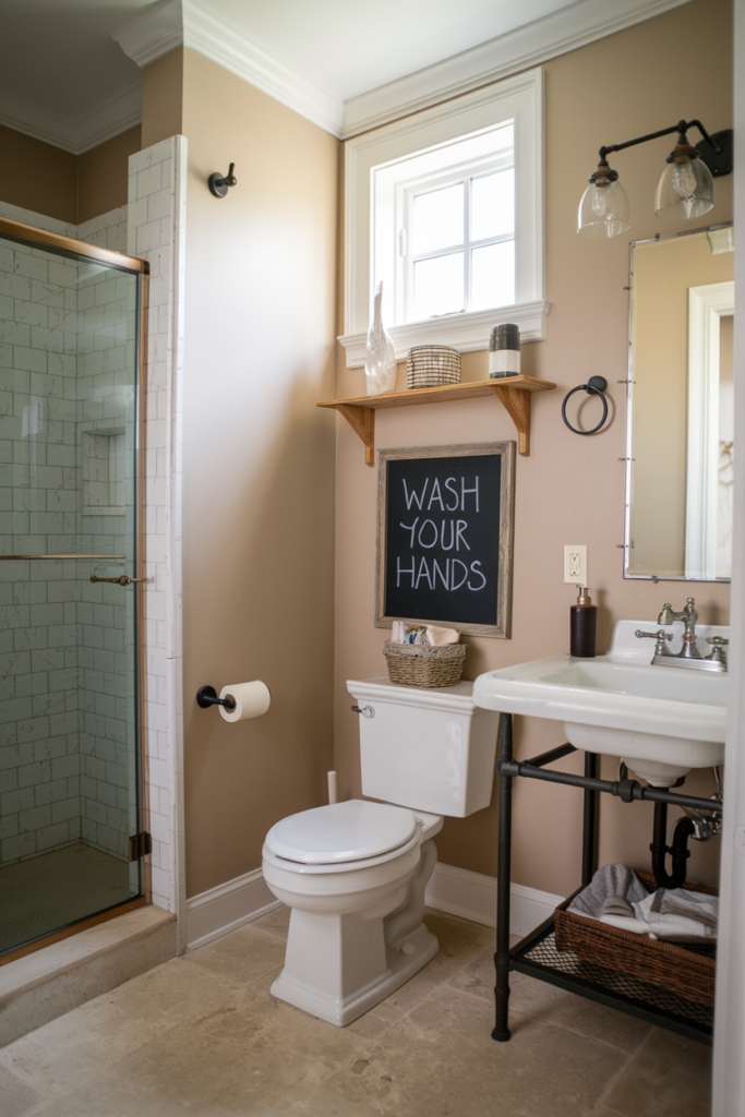 Chalkboard Notice Above the Toilet Decor