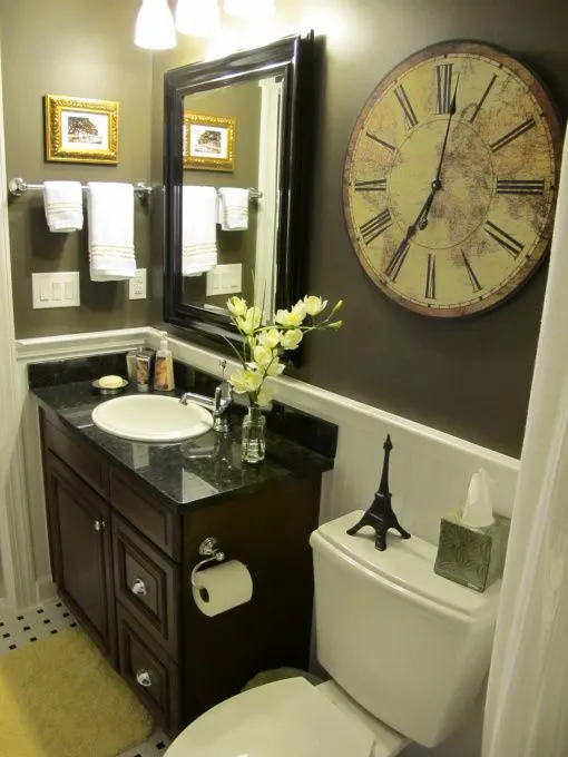 Big Wall Clock is placed Above the Toilet