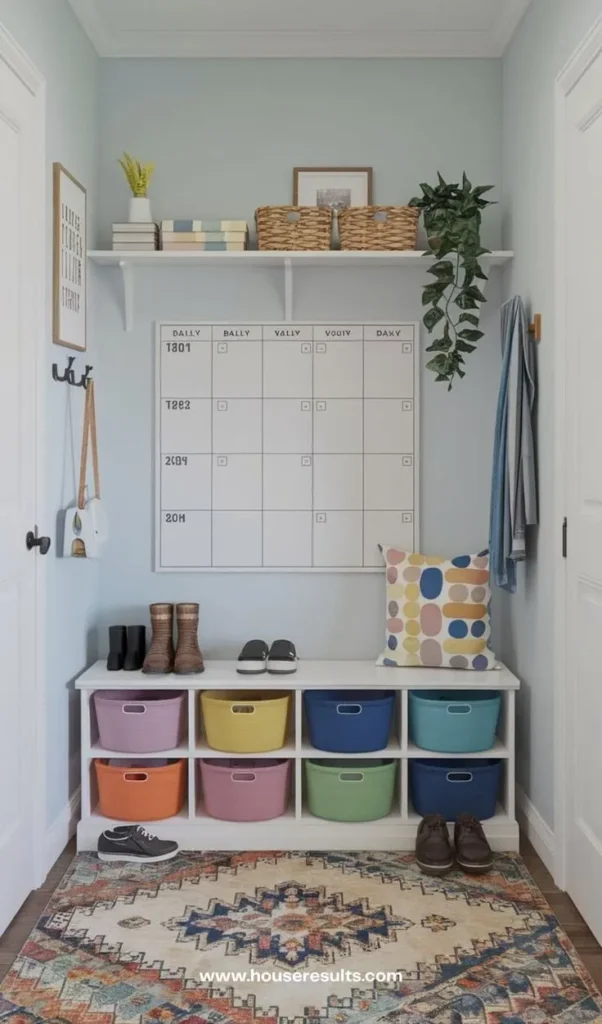 Color Coordinated Mudroom