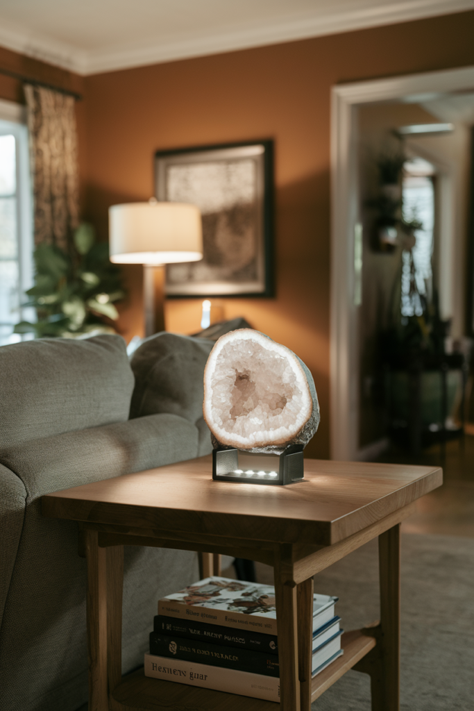 Decorative Geode on the End Table