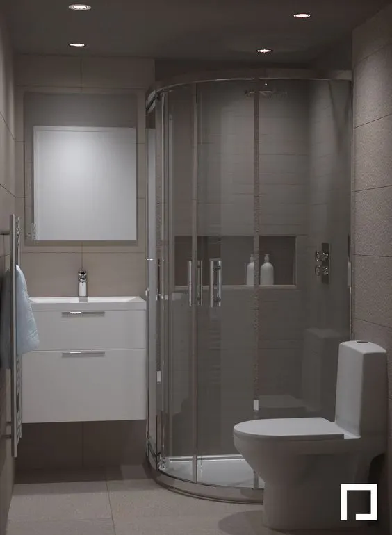 Curved Shower Screen in a Small Bathroom