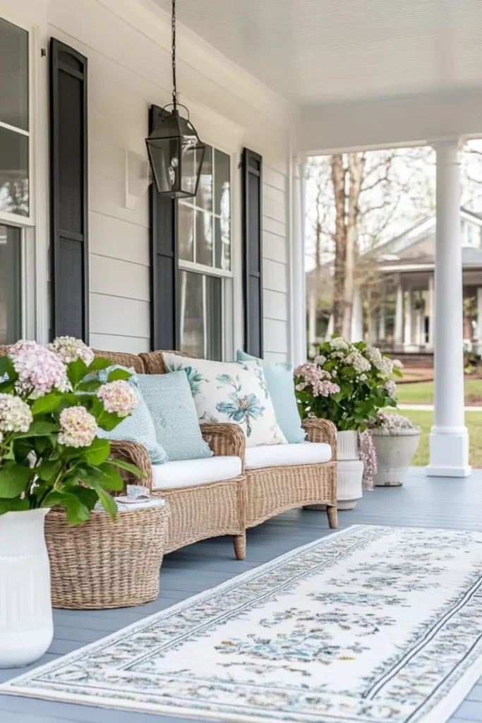 Wicker Chairs in the Front Porch