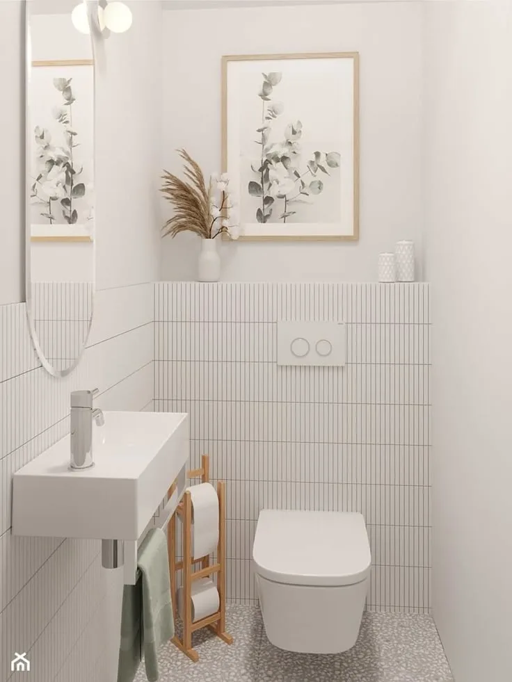 Floating Toilet and Vanity in a Small Bathroom