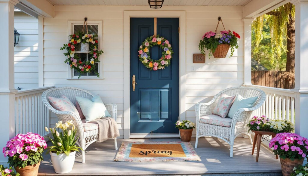 Porch Decorated for the Spring