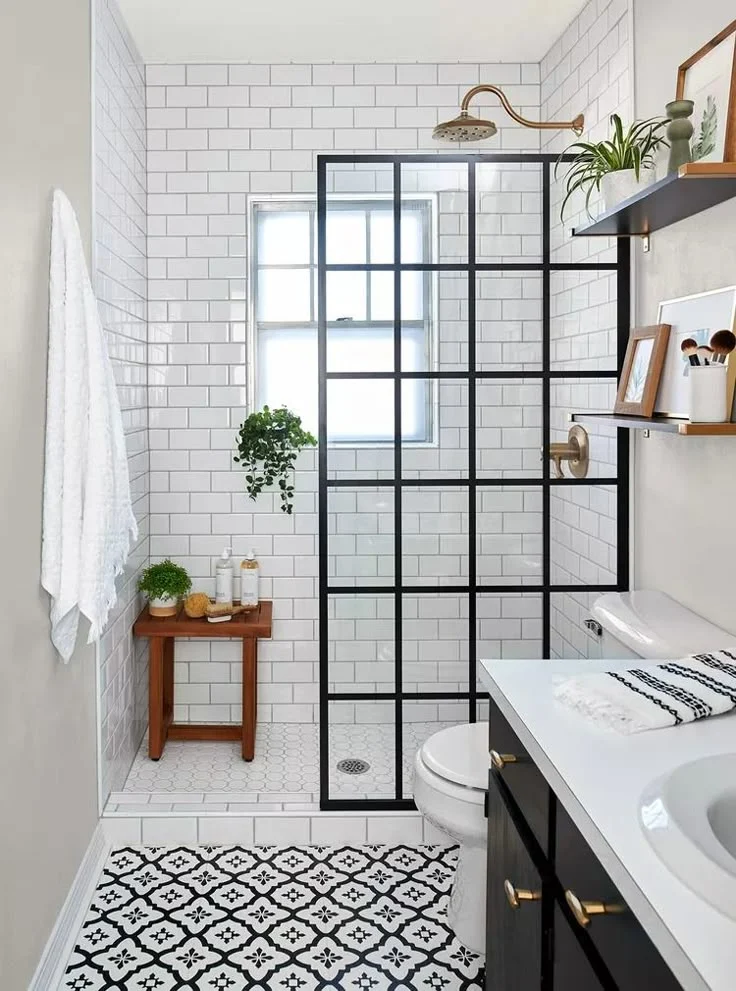 Glass Shower Door installed in a Small Bathroom