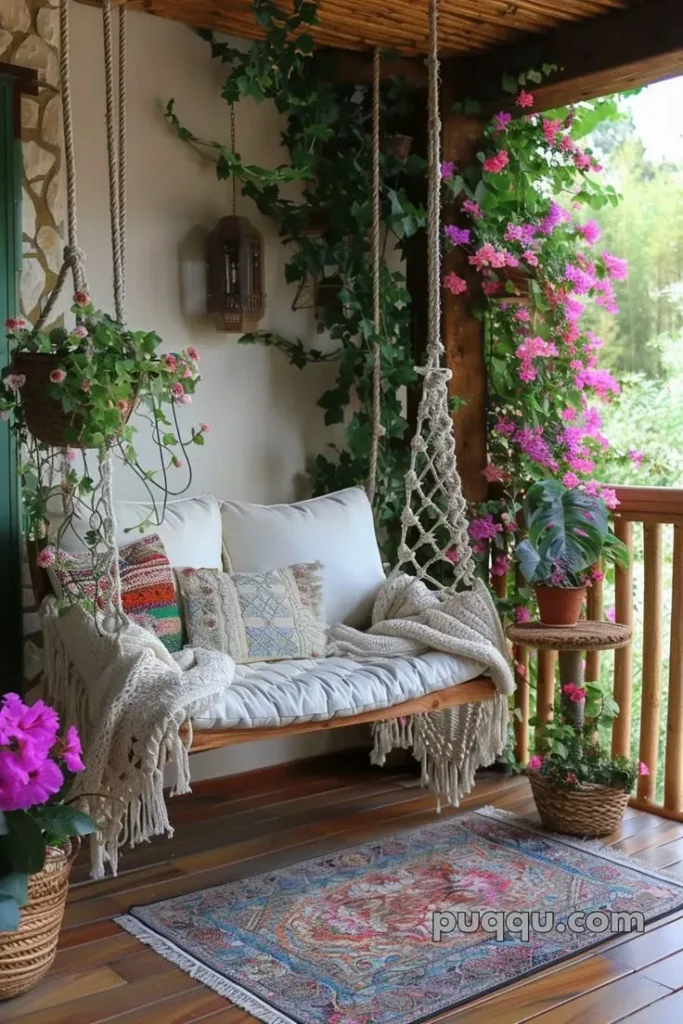 Macrame Hammock in the Front Porch