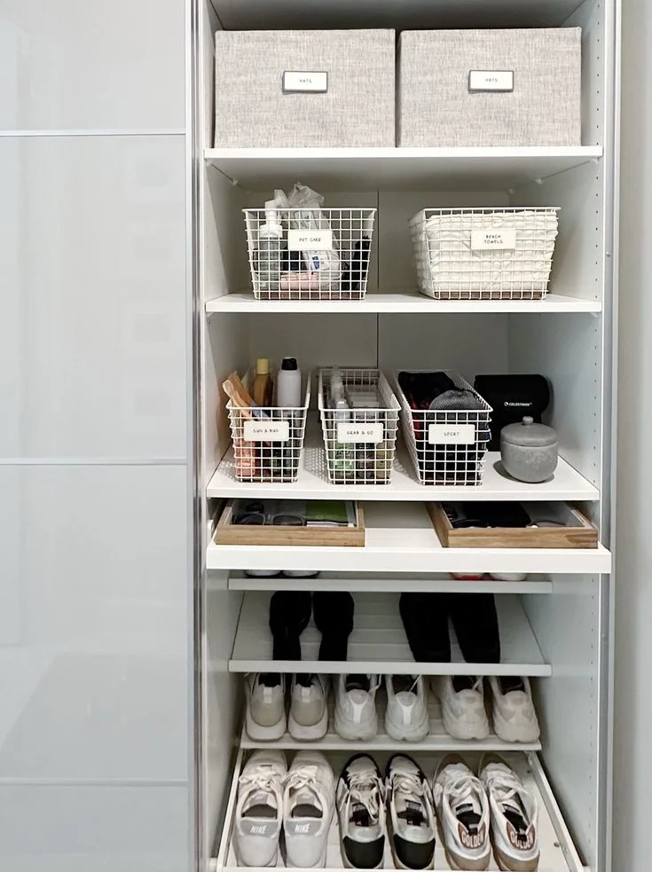 Mudroom with Labeled Storage 