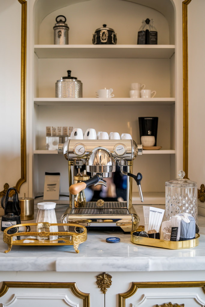 Home Coffee Bar with Luxury Espresso Machine