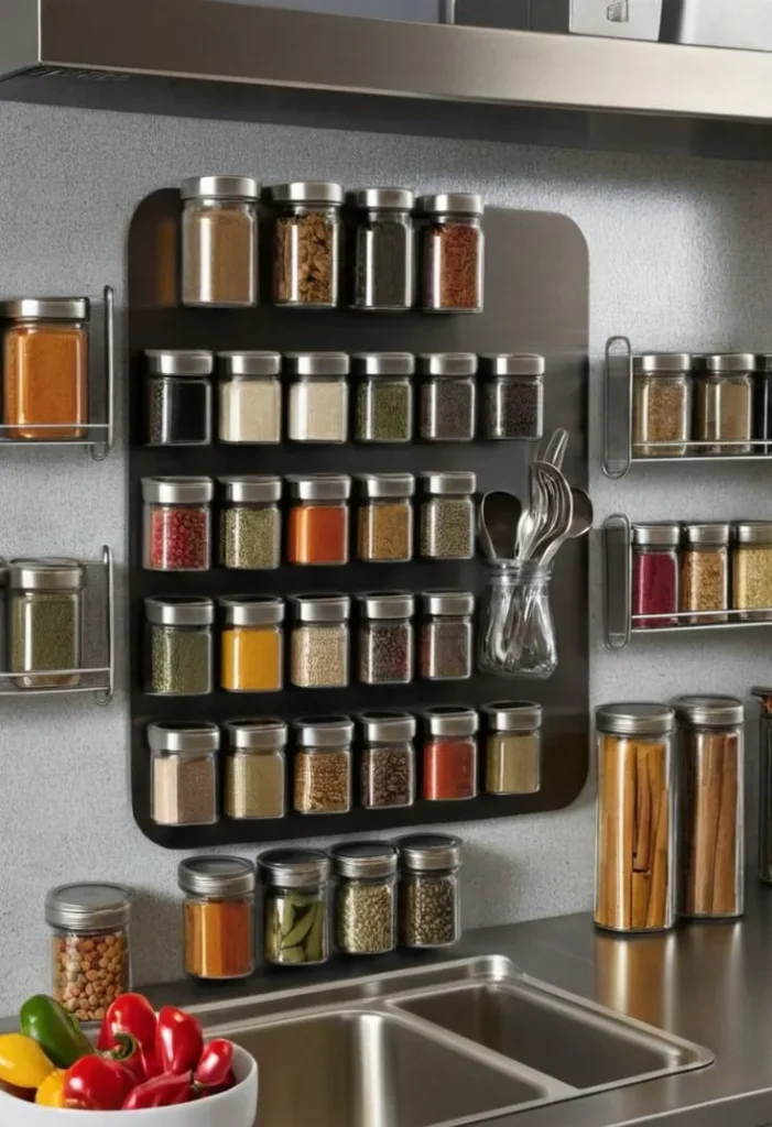 Magnetic Spice Jars for Camper Kitchen