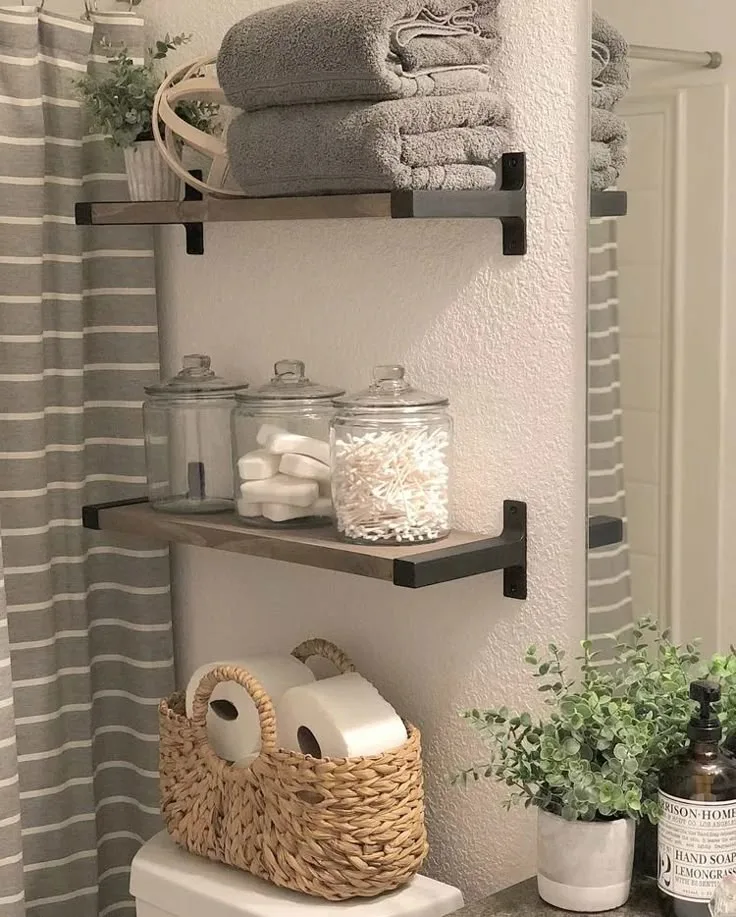 Mason Jar Wall Organizer Above the Toilet