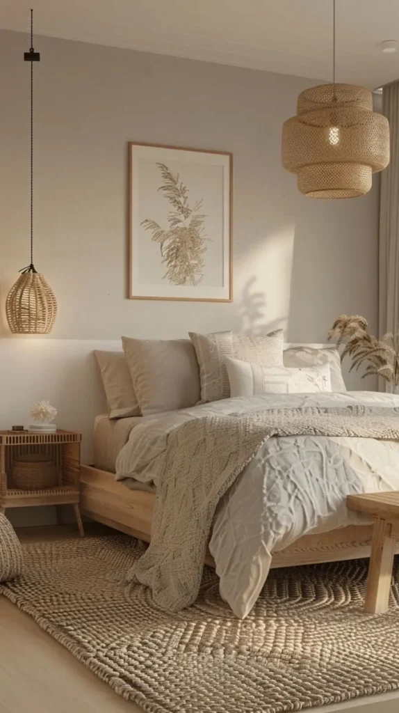 Guest Bedroom Designed using Neutral Color Palette 