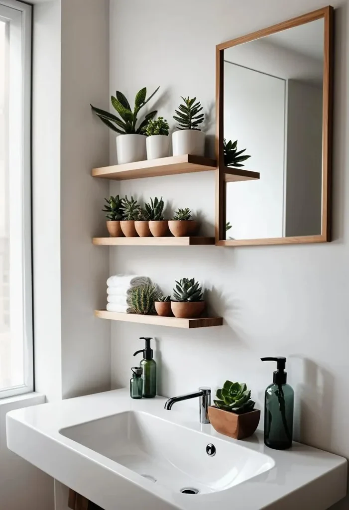 A Small Bathroom Decorated with Plants