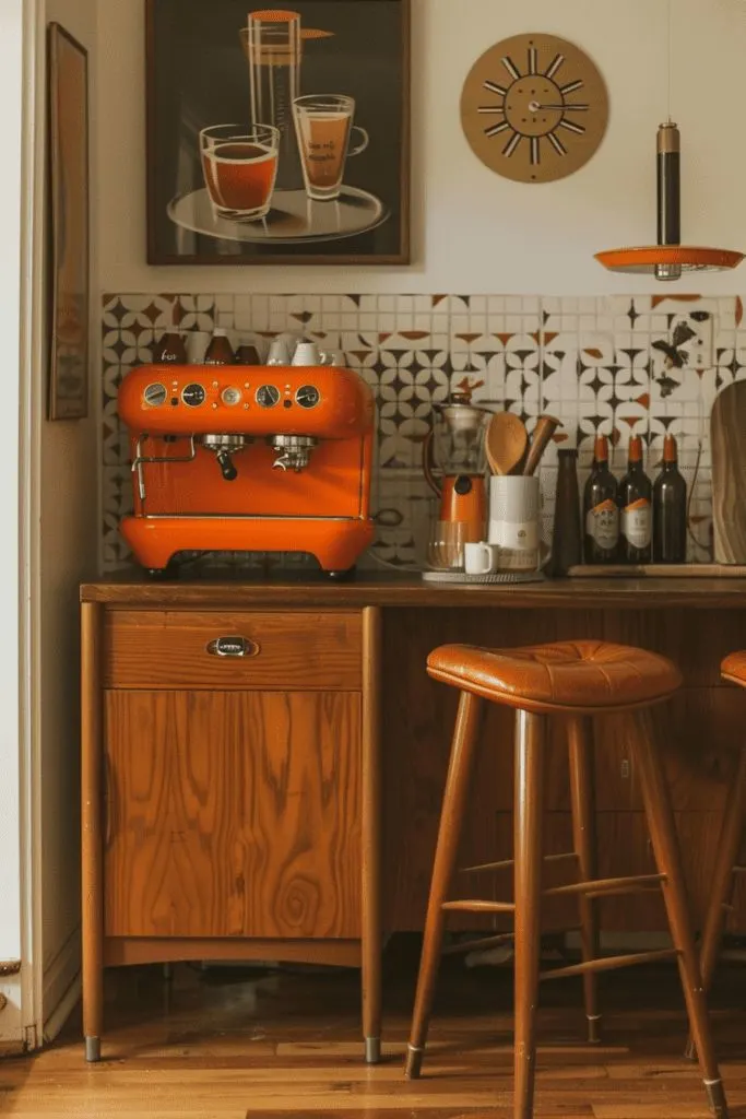 Retro Diner Style Home Coffee Bar