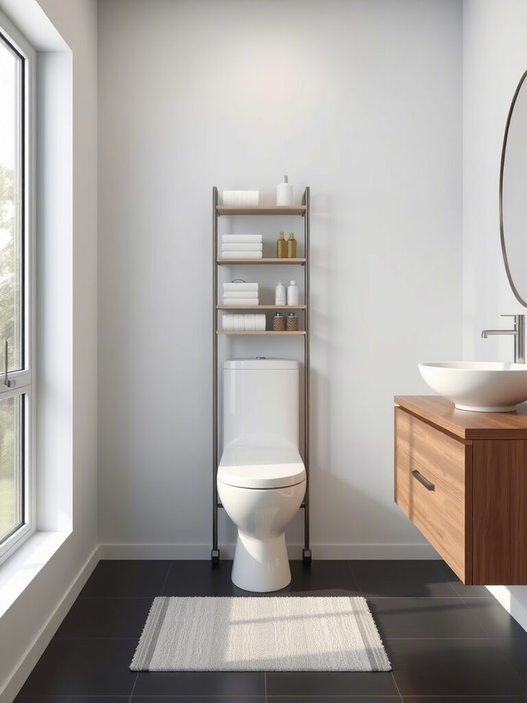 Rolling Cart Over the Toilet for Storage