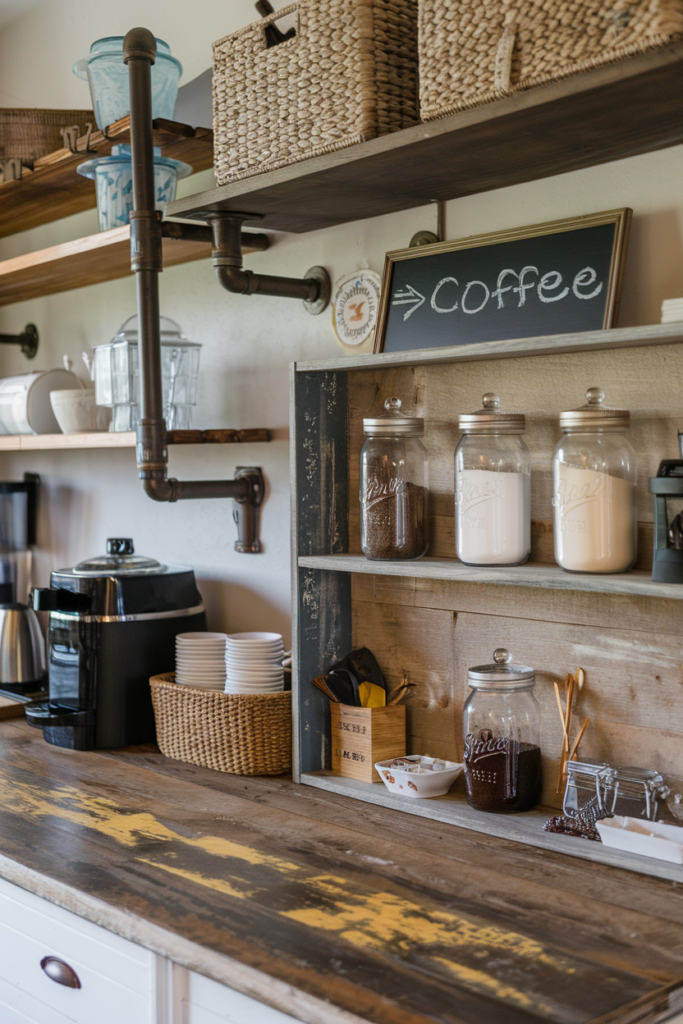 Rustic Farmhouse Home Coffee Station